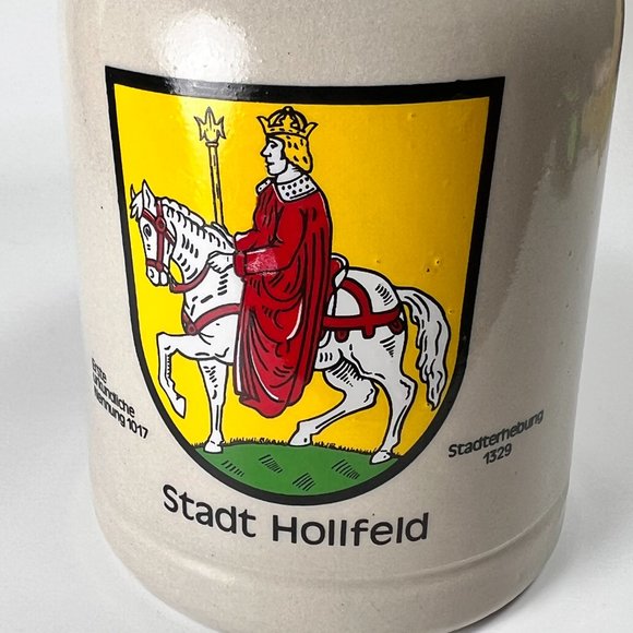 Vtg Franz Stober Stadt Hollfeld Coat of Arms Beer Stein Mug .5 L Stoneware - Picture 8 of 10